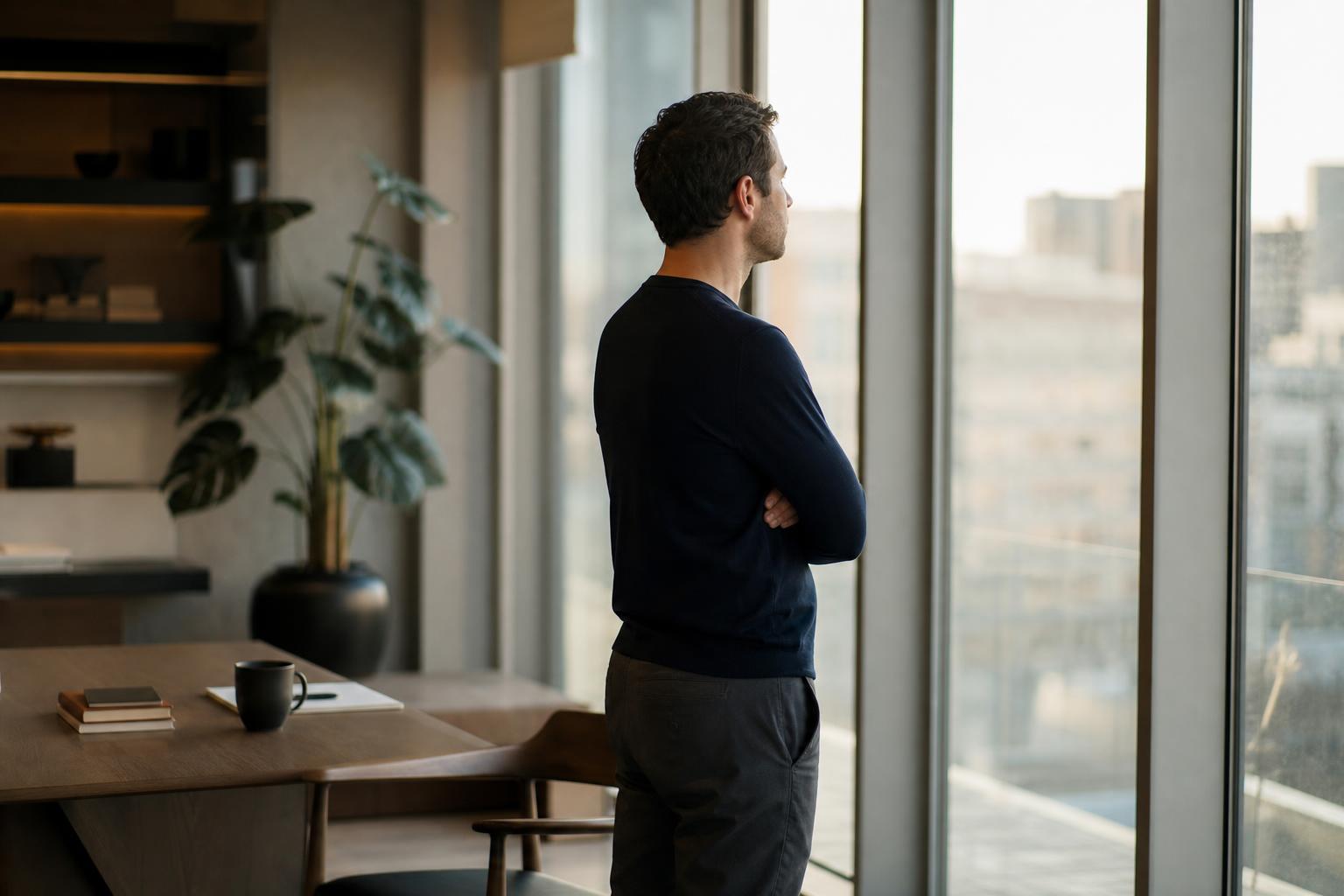 Founder reviewing app store rejection email in a small office